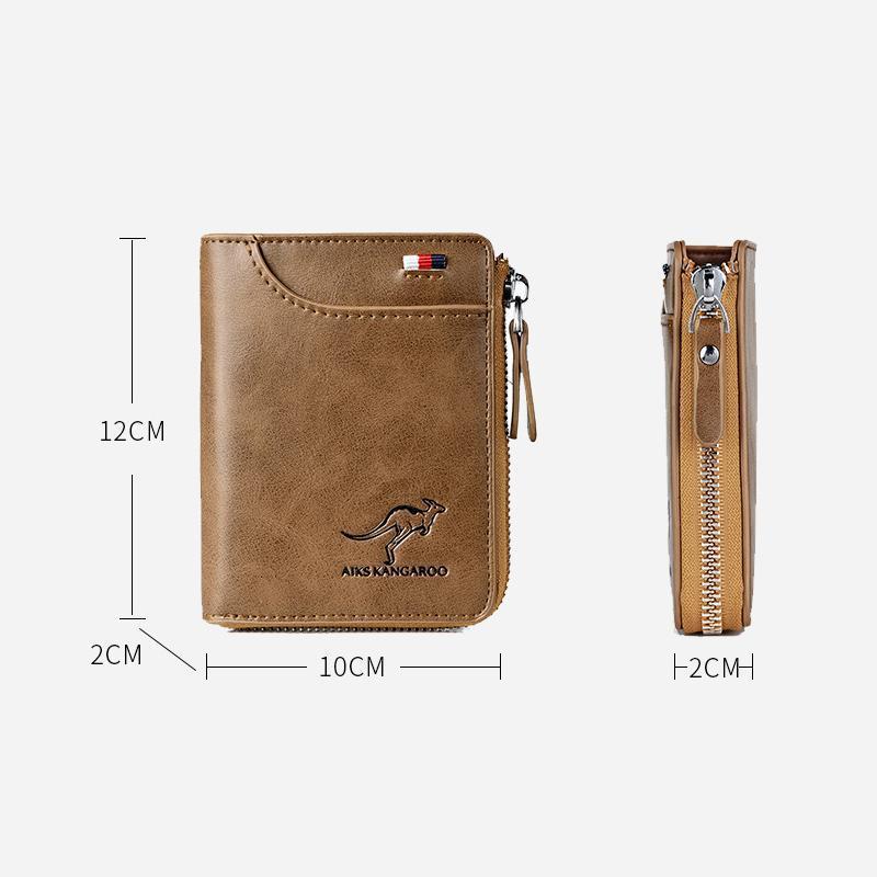Men Wallet Zipper Genuine Leather Purse ( RFID PROTECTED ) - Image 12