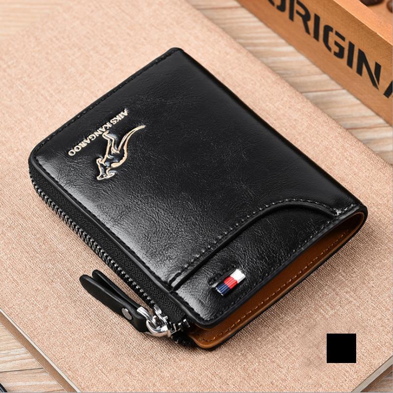 Men Wallet Zipper Genuine Leather Purse ( RFID PROTECTED ) - Image 14