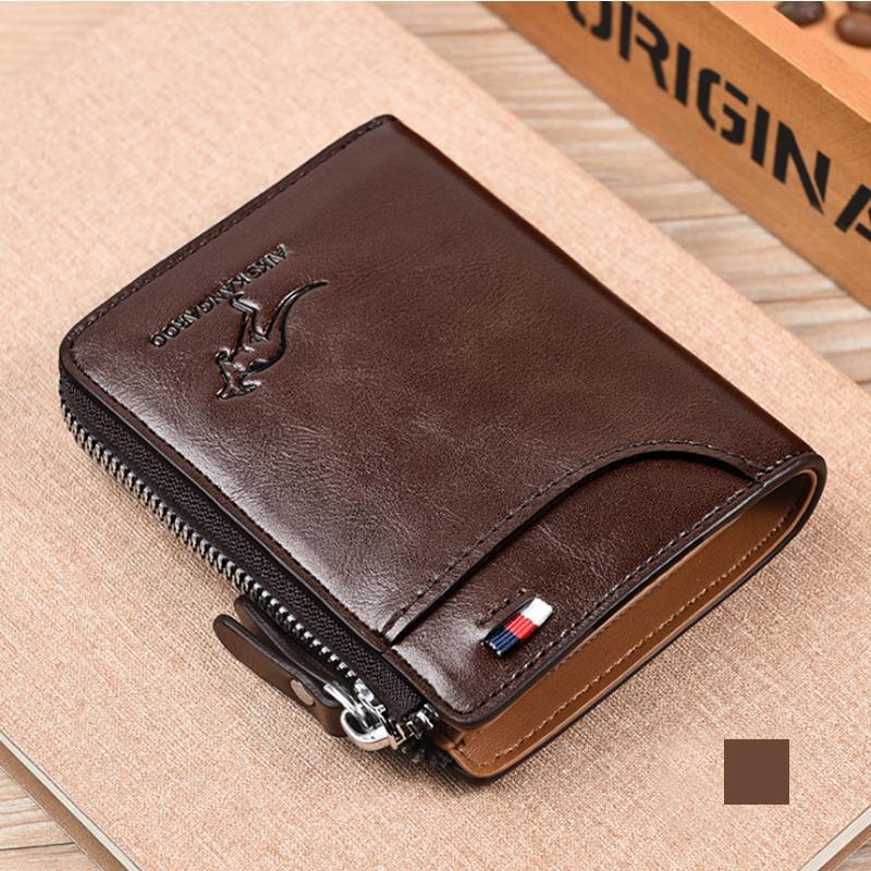 Men Wallet Zipper Genuine Leather Purse ( RFID PROTECTED ) - Image 15