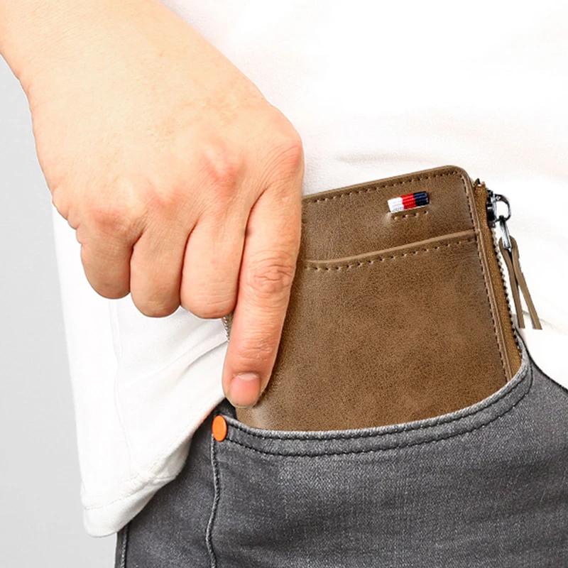Men Wallet Zipper Genuine Leather Purse ( RFID PROTECTED ) - Image 2