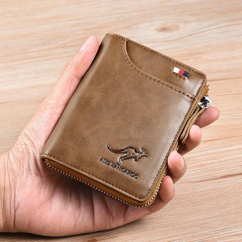 Men Wallet Zipper Genuine Leather Purse ( RFID PROTECTED ) - Image 4