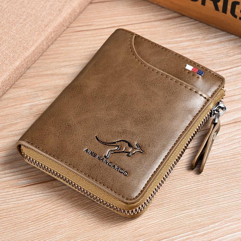 Men Wallet Zipper Genuine Leather Purse ( RFID PROTECTED ) - Image 5