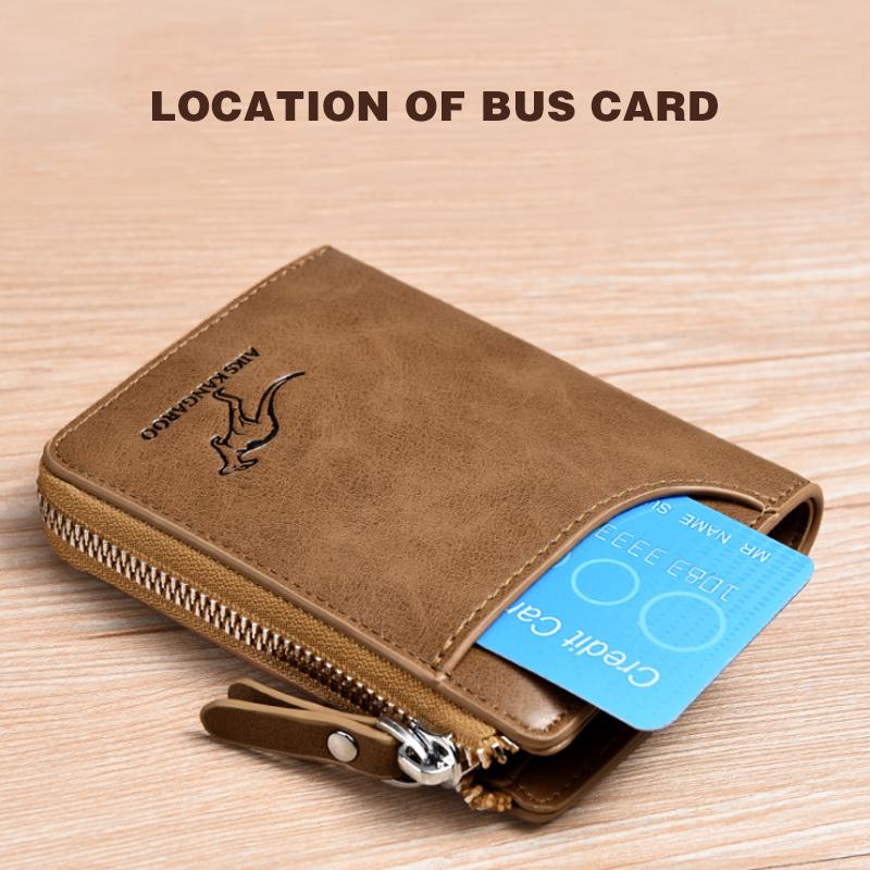 Men Wallet Zipper Genuine Leather Purse ( RFID PROTECTED ) - Image 6