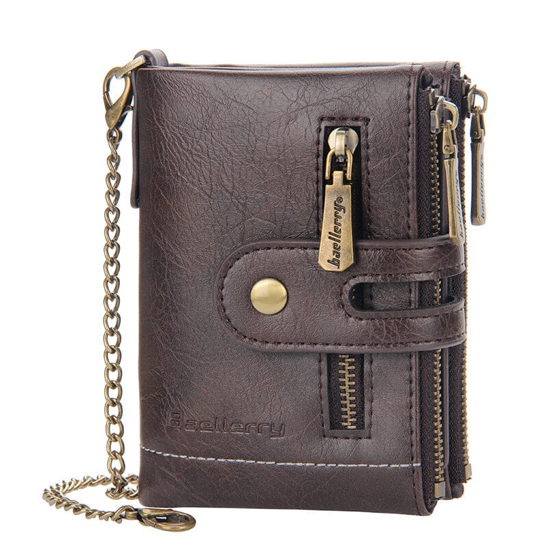 Men‘s RFID Wallet with Chain, Retro Bifold Card Holder Purse - Image 12