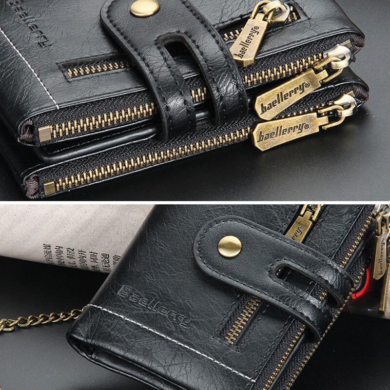 Men‘s RFID Wallet with Chain, Retro Bifold Card Holder Purse - Image 5