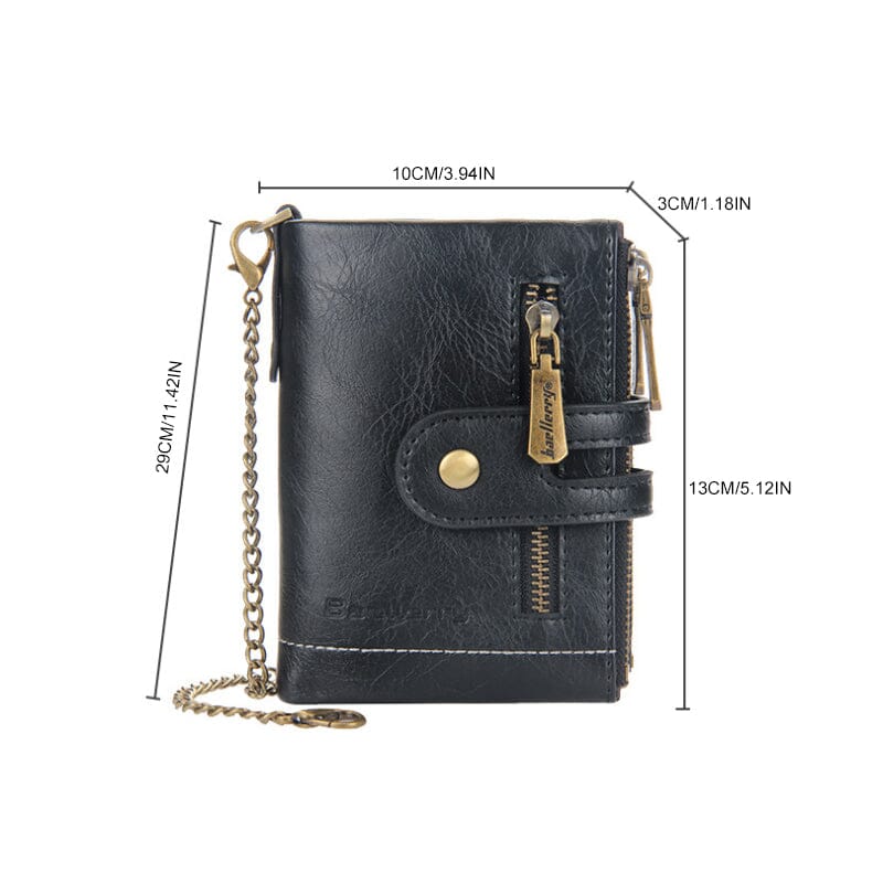 Men‘s RFID Wallet with Chain, Retro Bifold Card Holder Purse - Image 8