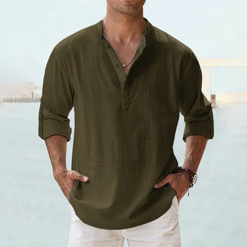 Men's Cotton Linen Casual Shirt - Image 2