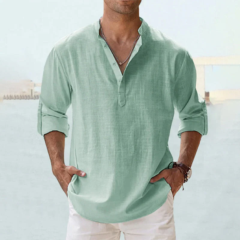 Men's Cotton Linen Casual Shirt - Image 3