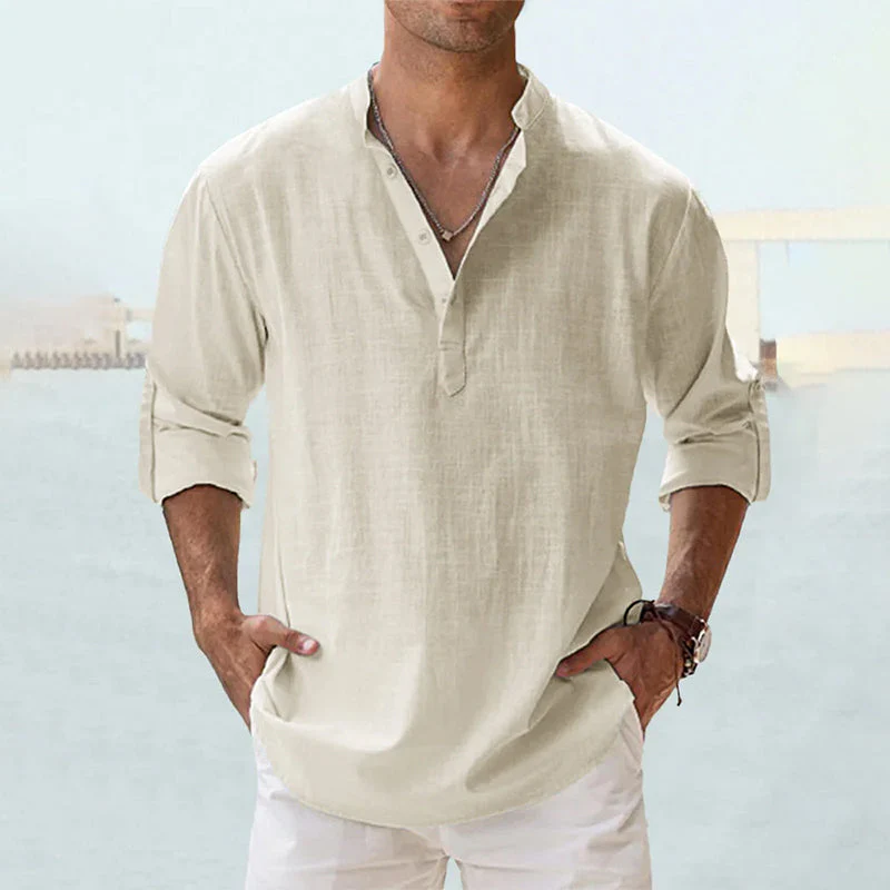 Men's Cotton Linen Casual Shirt - Image 6