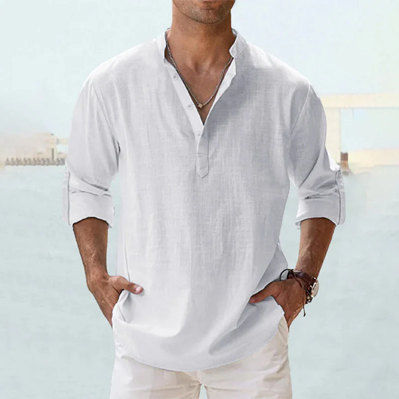Men's Cotton Linen Casual Shirt - Image 7