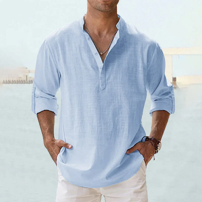 Men's Cotton Linen Casual Shirt - Image 9