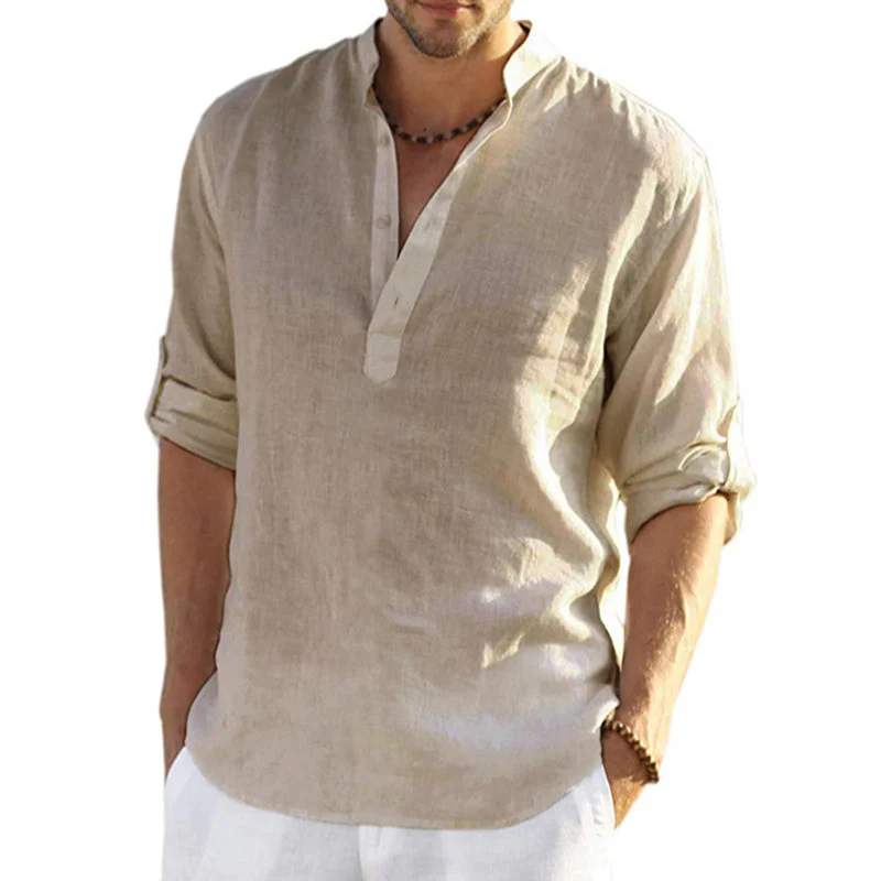 Men's Cotton Linen Hippie Casual T-Shirt - Image 12