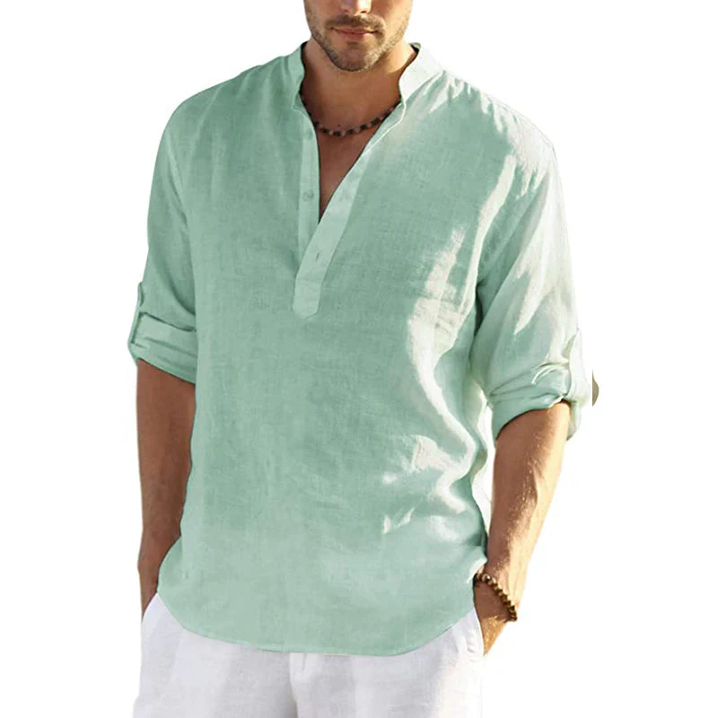 Men's Cotton Linen Hippie Casual T-Shirt - Image 13