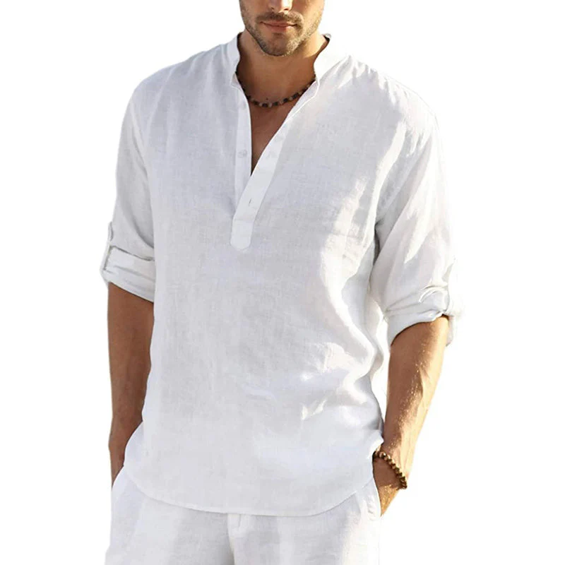 Men's Cotton Linen Hippie Casual T-Shirt - Image 4