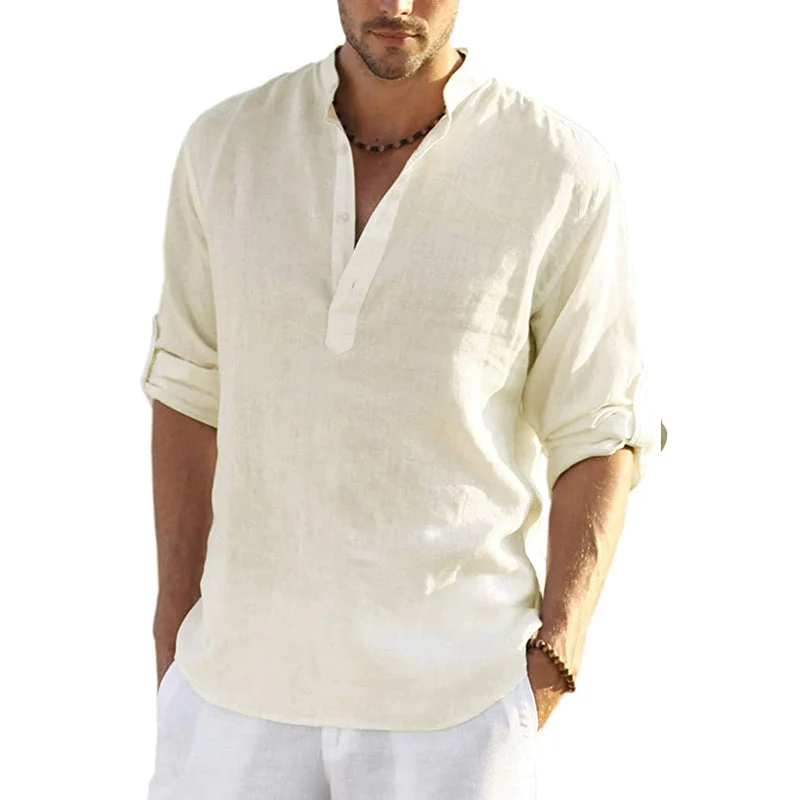 Men's Cotton Linen Hippie Casual T-Shirt - Image 8