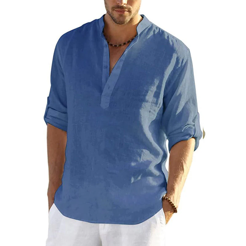 Men's Cotton Linen Hippie Casual T-Shirt - Image 9