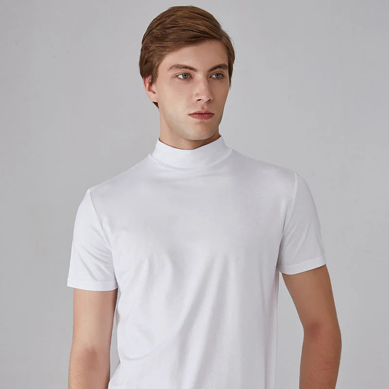 Mens High Neck Slim Fit T-shirt - Image 11