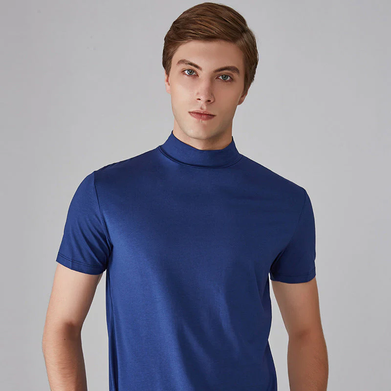 Mens High Neck Slim Fit T-shirt - Image 12