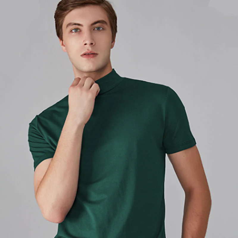 Mens High Neck Slim Fit T-shirt - Image 13