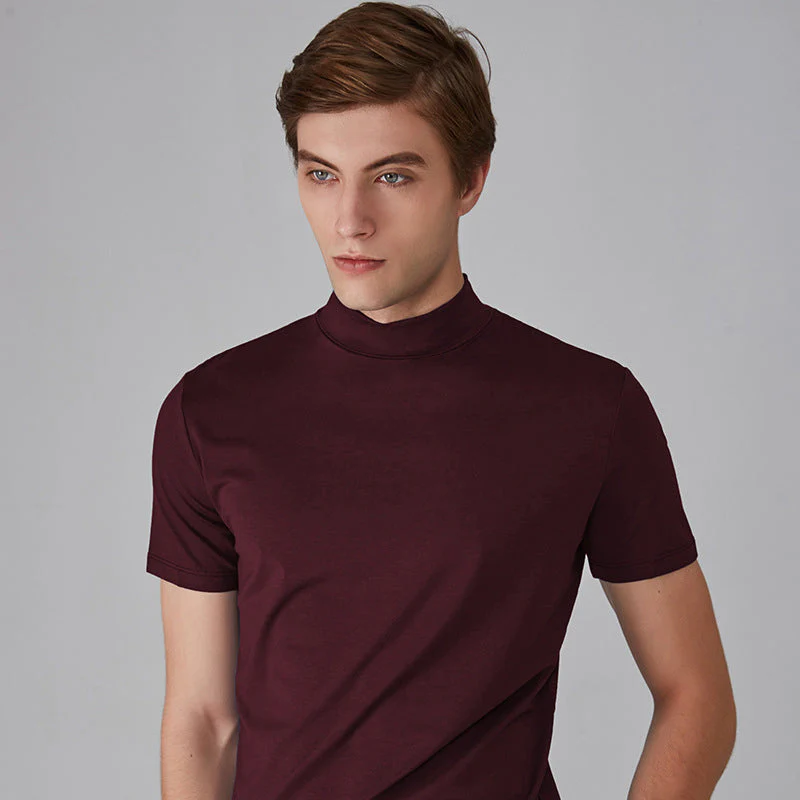 Mens High Neck Slim Fit T-shirt - Image 14