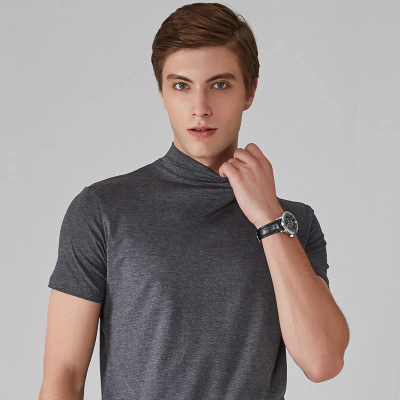 Mens High Neck Slim Fit T-shirt - Image 15