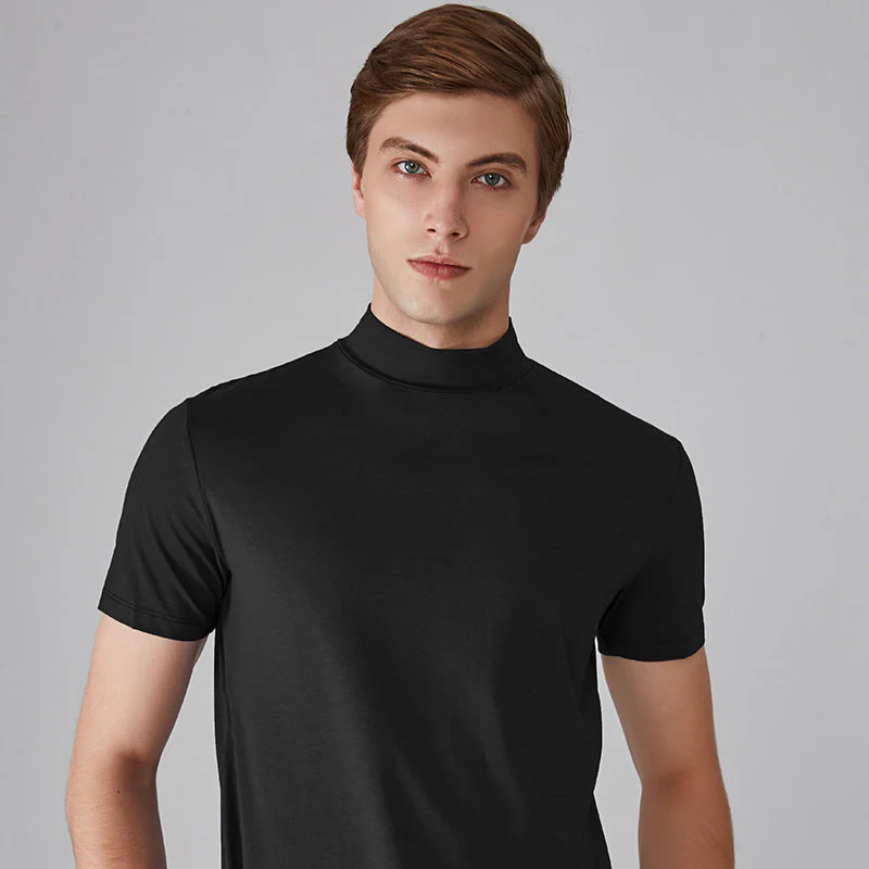 Mens High Neck Slim Fit T-shirt - Image 16
