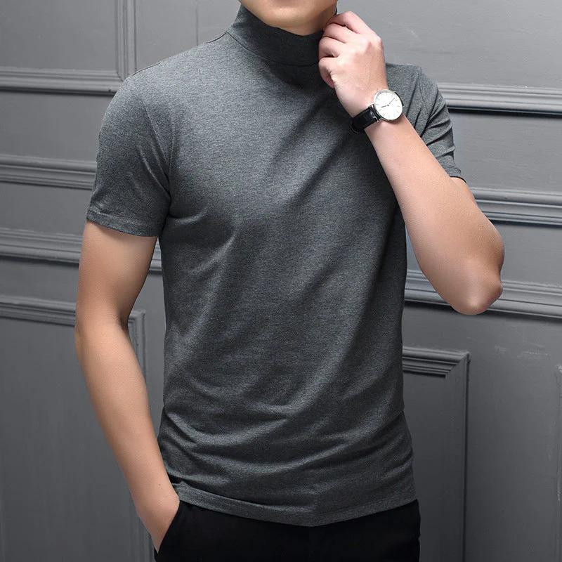 Mens High Neck Slim Fit T-shirt - Image 8