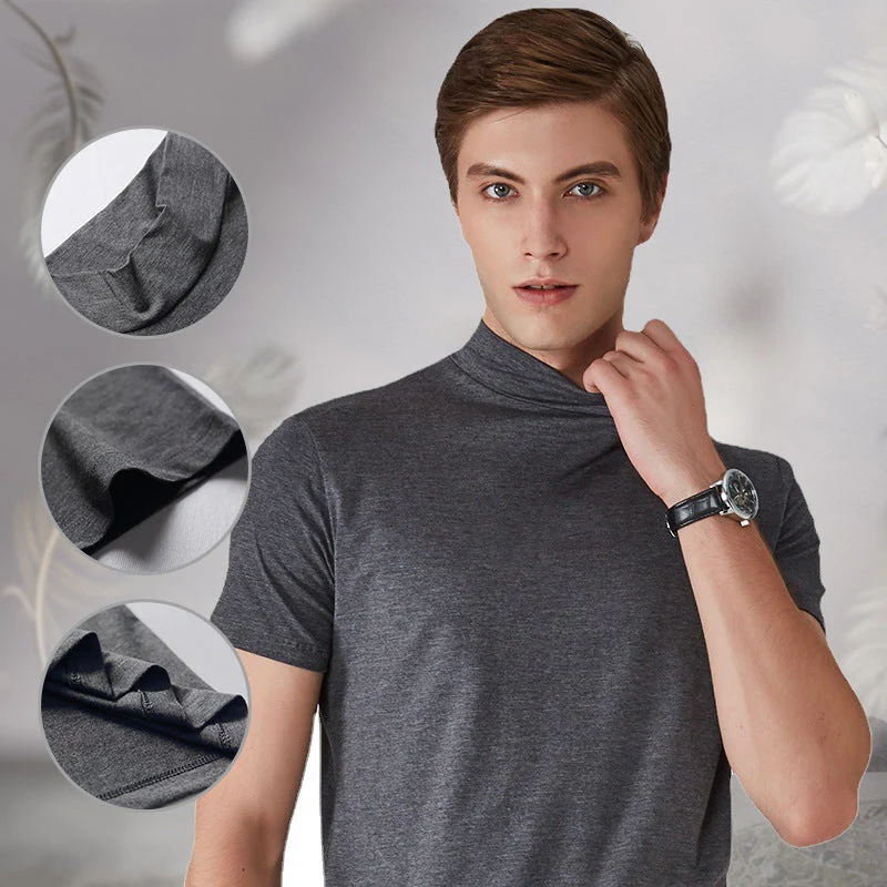 Mens High Neck Slim Fit T-shirt - Image 9