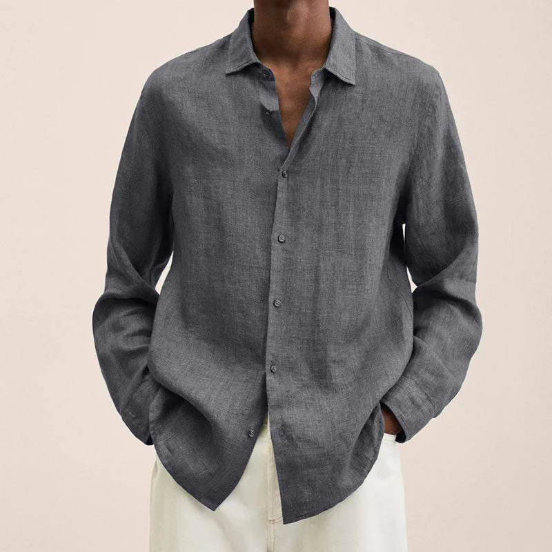 Men's Linen Long Sleeve Shirt - Image 12