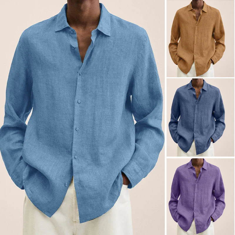 Men's Linen Long Sleeve Shirt - Image 2