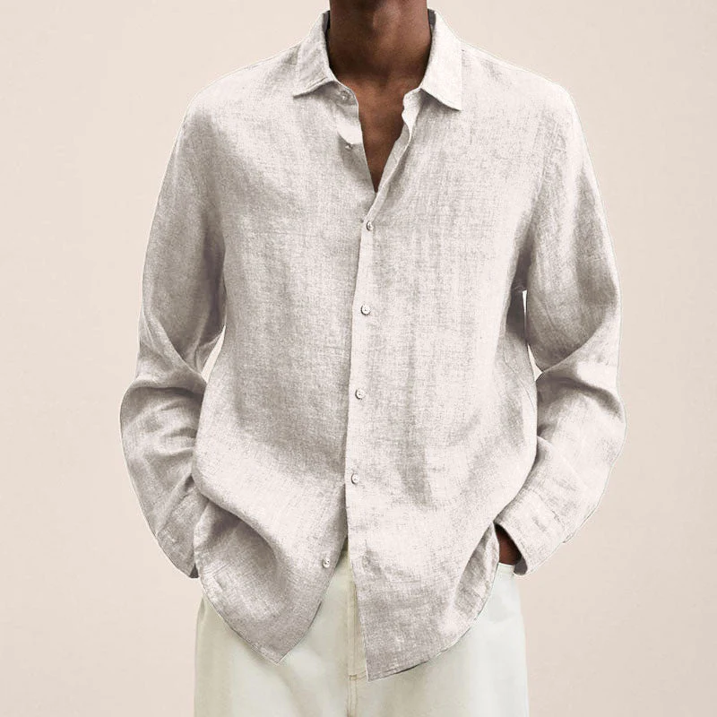 Men's Linen Long Sleeve Shirt - Image 4