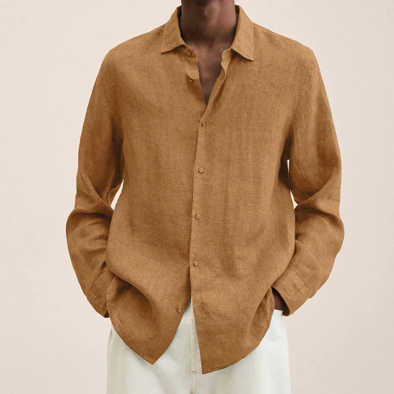 Men's Linen Long Sleeve Shirt - Image 5