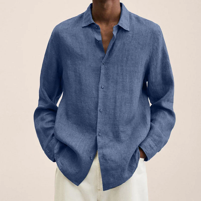 Men's Linen Long Sleeve Shirt - Image 6