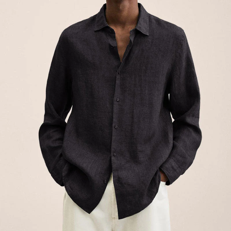 Men's Linen Long Sleeve Shirt - Image 7