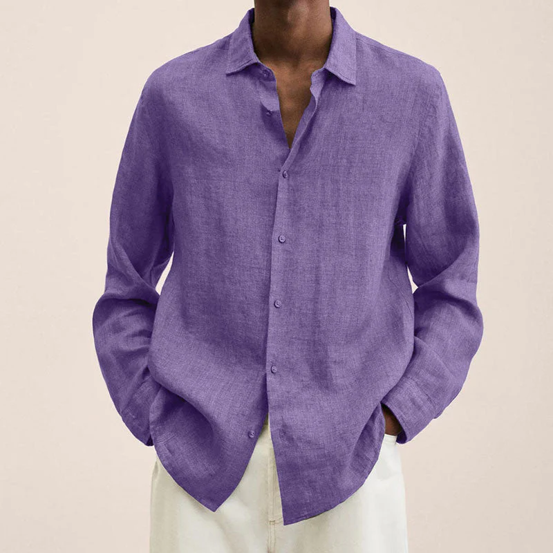 Men's Linen Long Sleeve Shirt - Image 9