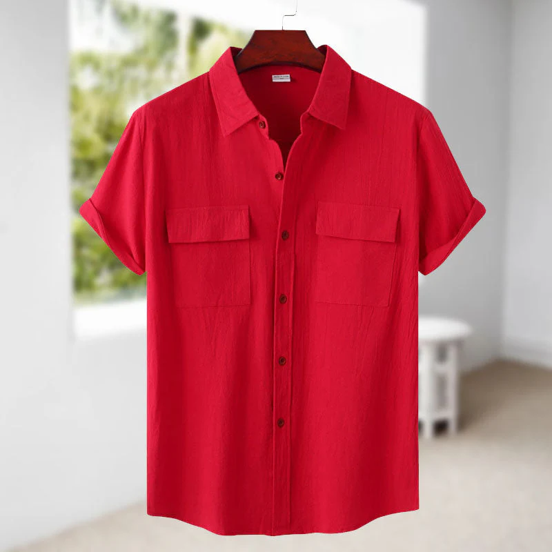 Men's Linen Short Sleeve Shirt - Image 13