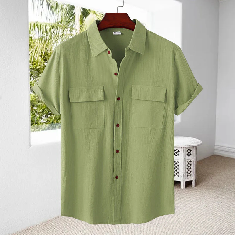 Men's Linen Short Sleeve Shirt - Image 14
