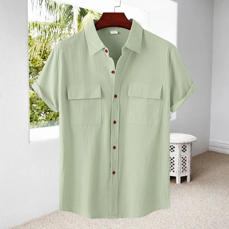 Men's Linen Short Sleeve Shirt - Image 15