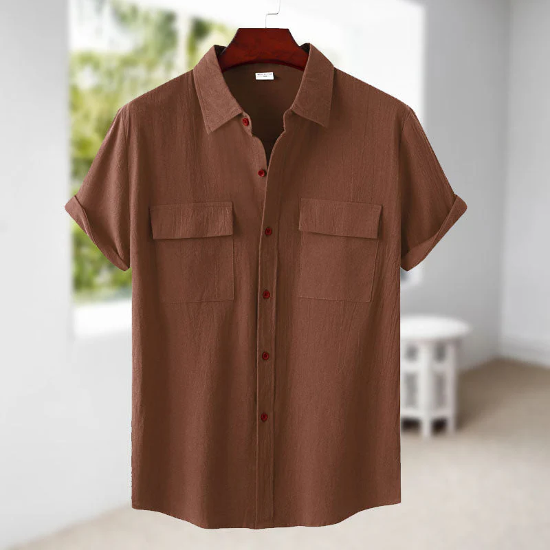 Men's Linen Short Sleeve Shirt - Image 16