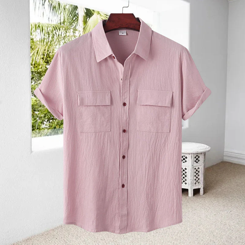 Men's Linen Short Sleeve Shirt - Image 17