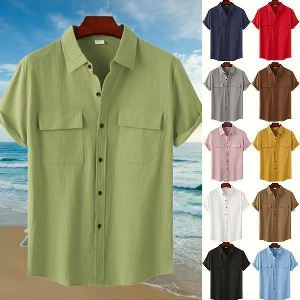 Men's Linen Short Sleeve Shirt - Image 3