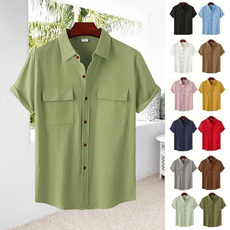 Men's Linen Short Sleeve Shirt - Image 6
