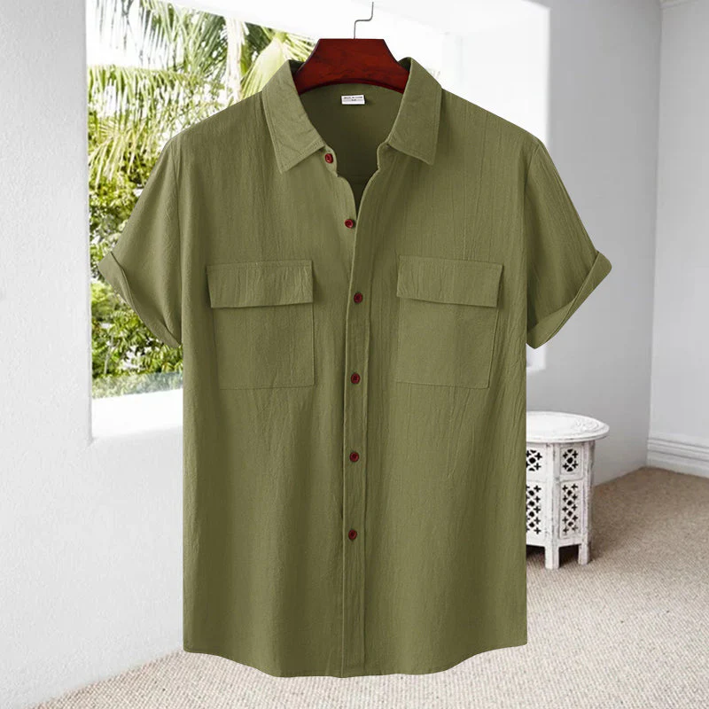 Men's Linen Short Sleeve Shirt - Image 7