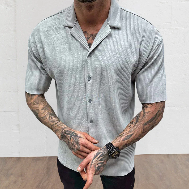 Men's Short Sleeve Cardigan Shirt - Image 11