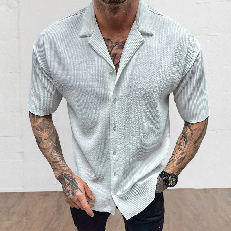 Men's Short Sleeve Cardigan Shirt - Image 13