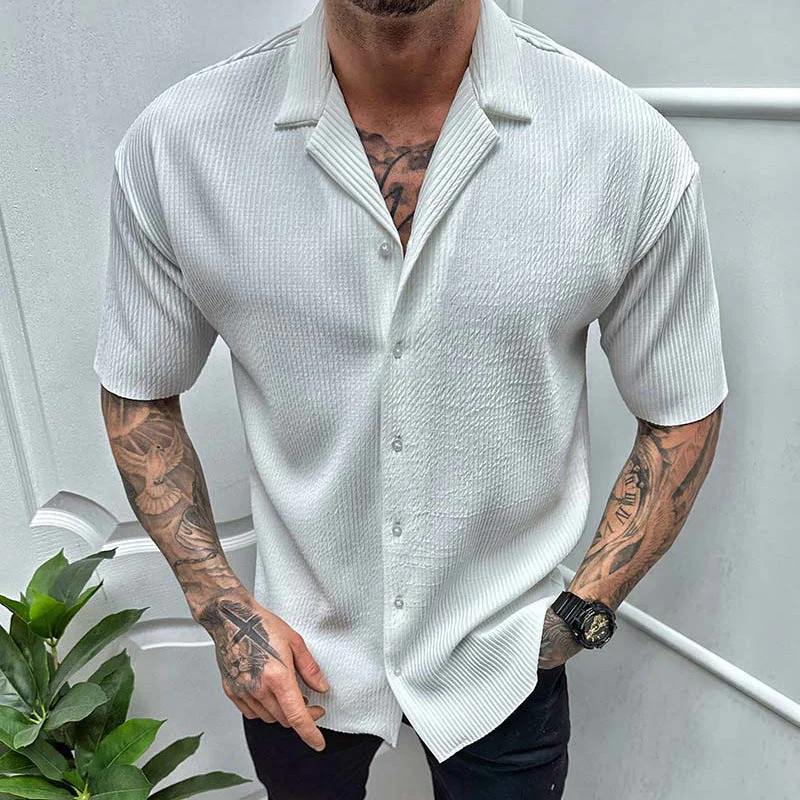 Men's Short Sleeve Cardigan Shirt - Image 3