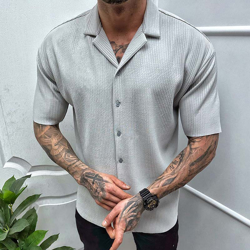 Men's Short Sleeve Cardigan Shirt - Image 6