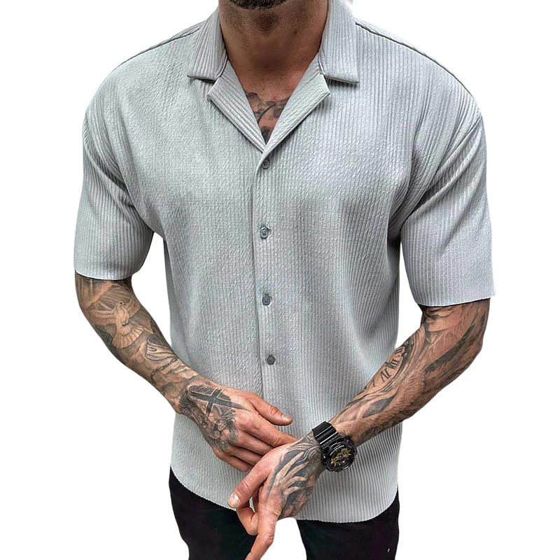 Men's Short Sleeve Cardigan Shirt - Image 7