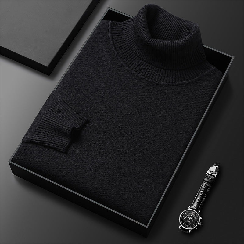Men's Solid Color Turtleneck Sweater - Image 7