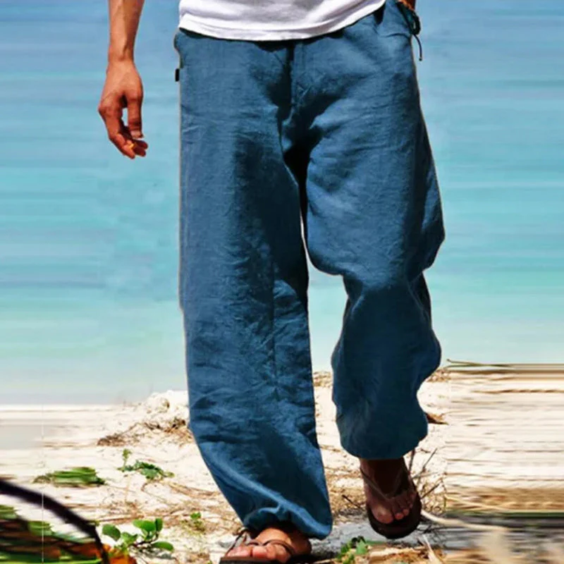 Mens Summer Beach Loose Pants - Image 10